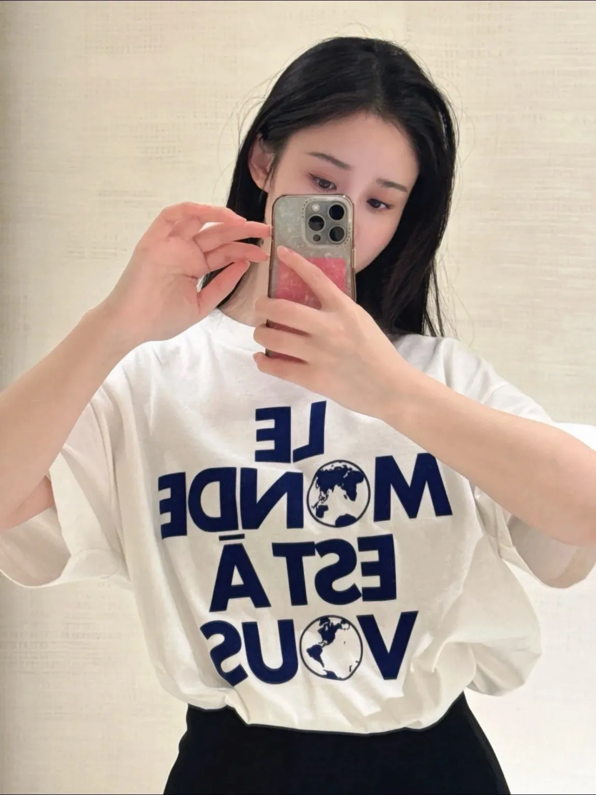Louis Vuitton/Louis Vuitton 25ss earth flocked short sleeves